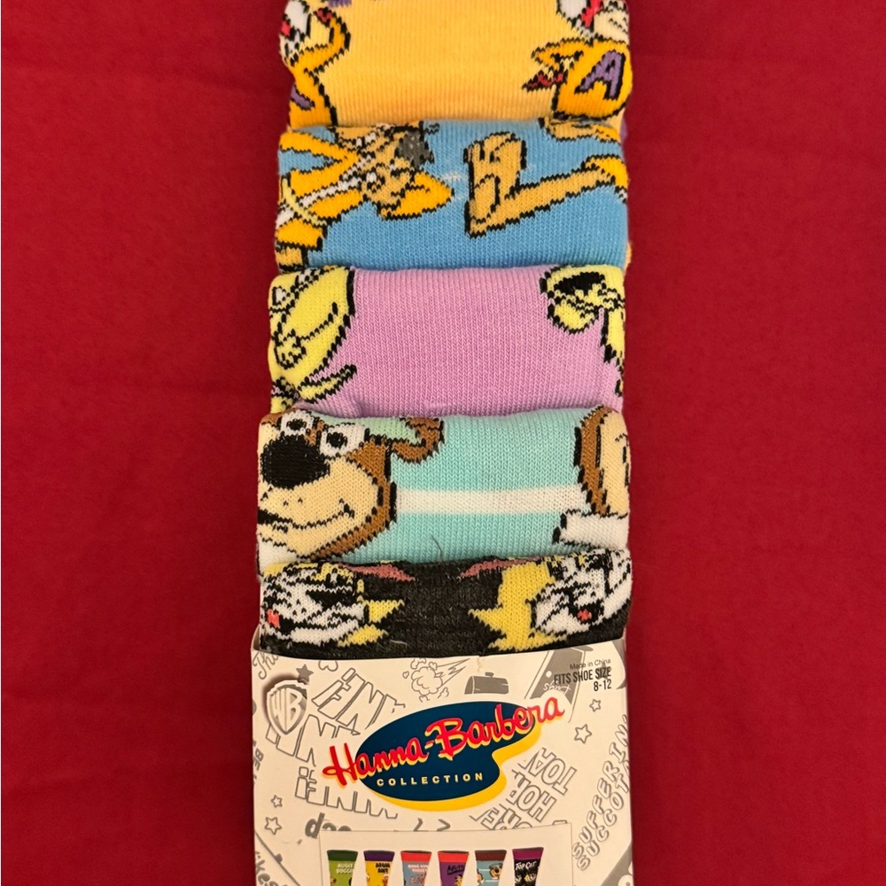 NEW Hanna-Barbera Retro Cartoons 6-Pack Crew Socks 8-12